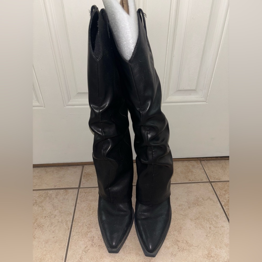 Crown Vintage Black Fold over Boots - Picture 8 of 13